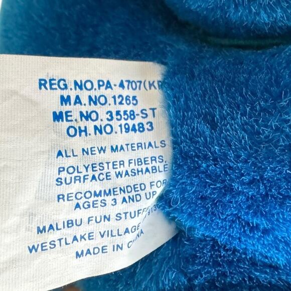 Malibu Fun Stuffed! Vintage Triceratops Blue Green Dinosaur Stuffed Animal Plush - Picture 7 of 10